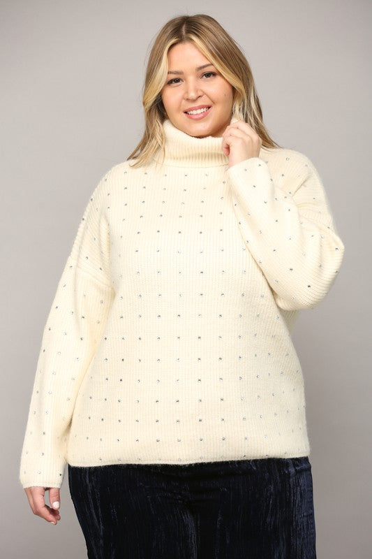 Plus size cream turtleneck best sale