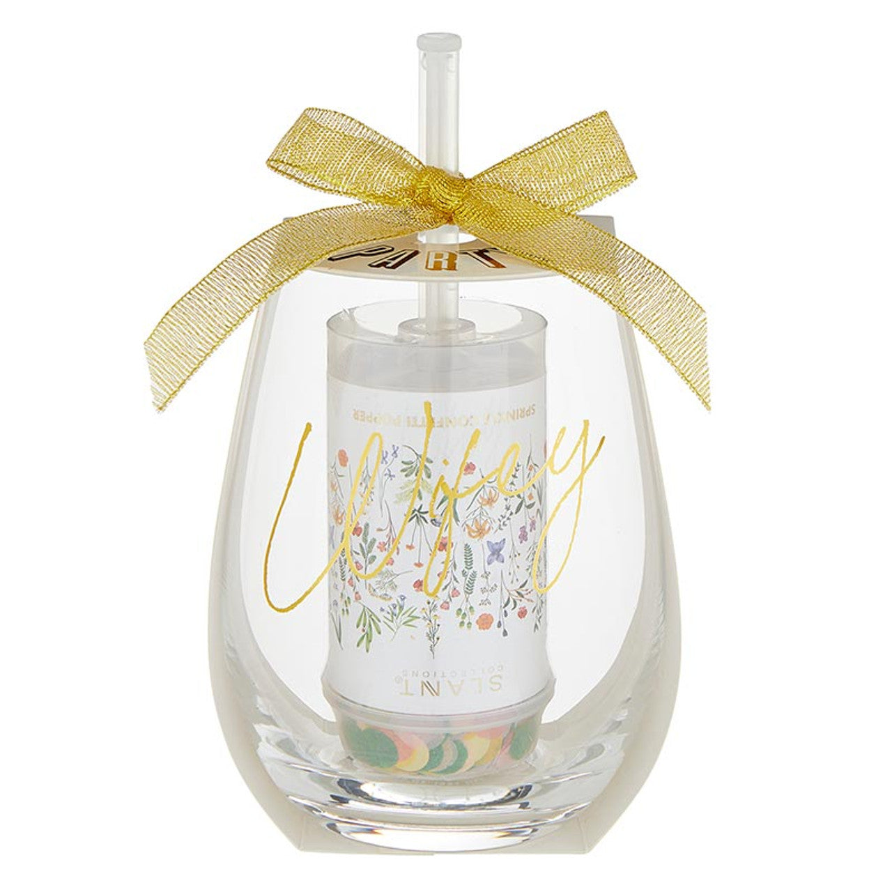 "Wifey" Stemless Wine Glass & Confetti Popper Set