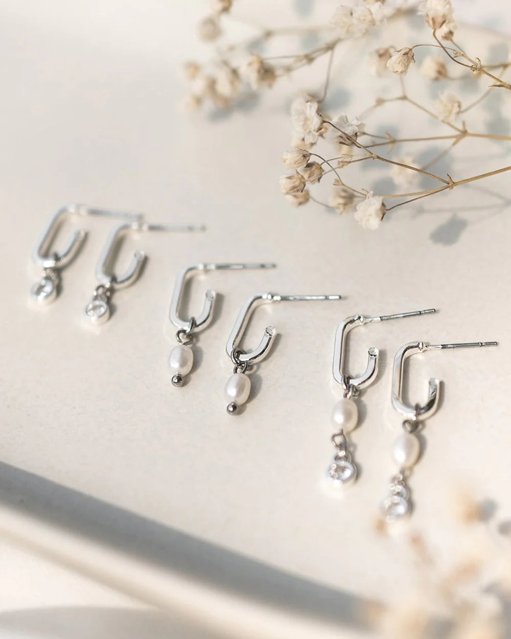 JONES | SILVER CRYSTAL HOOP EARRINGS