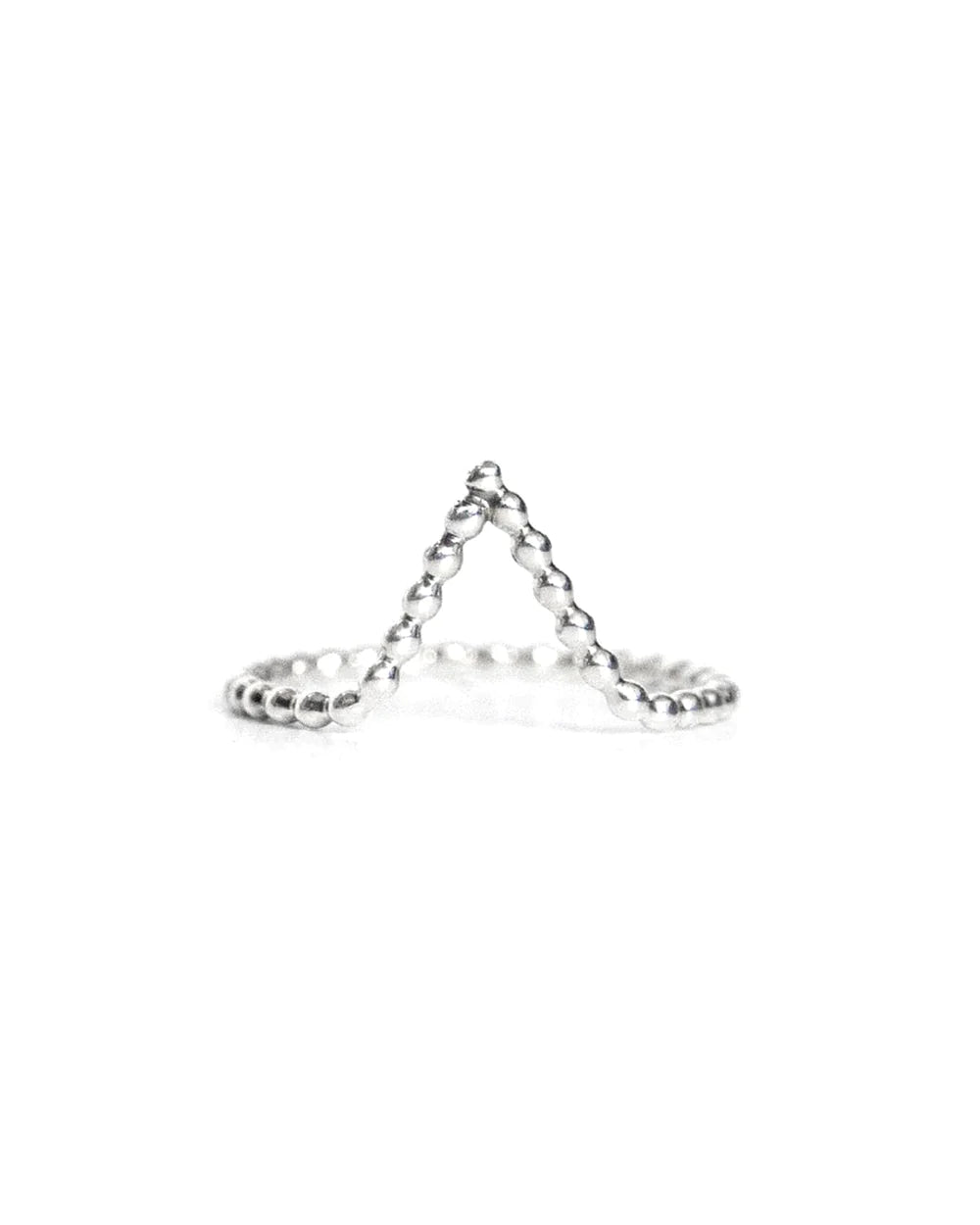 PEAK | STERLING SILVER BEADED V RING