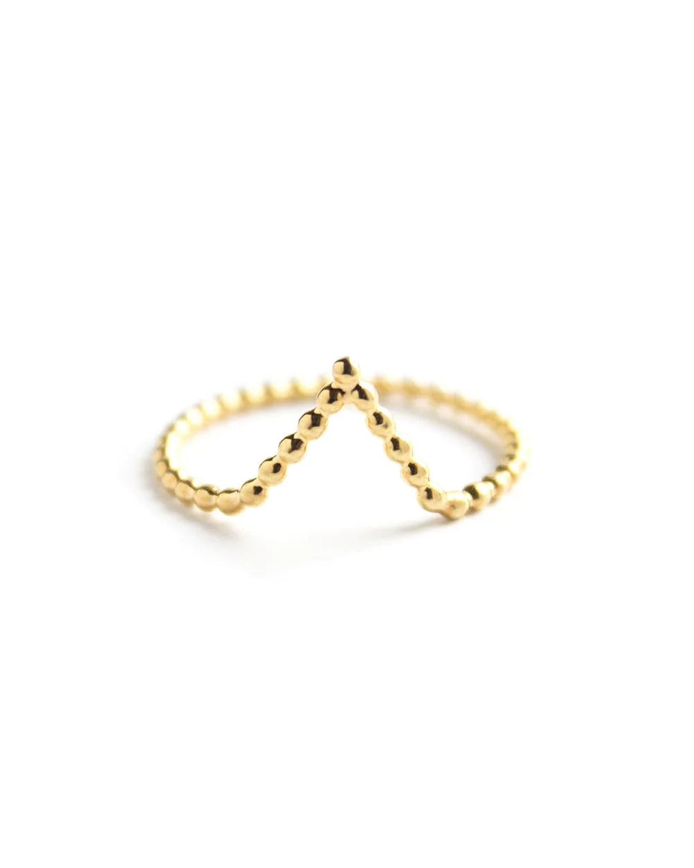 PEAK | GOLD VERMEIL BEADED V RING