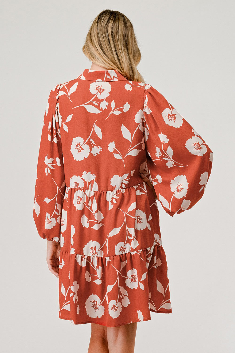 Pearl Button Floral Shirt Dress