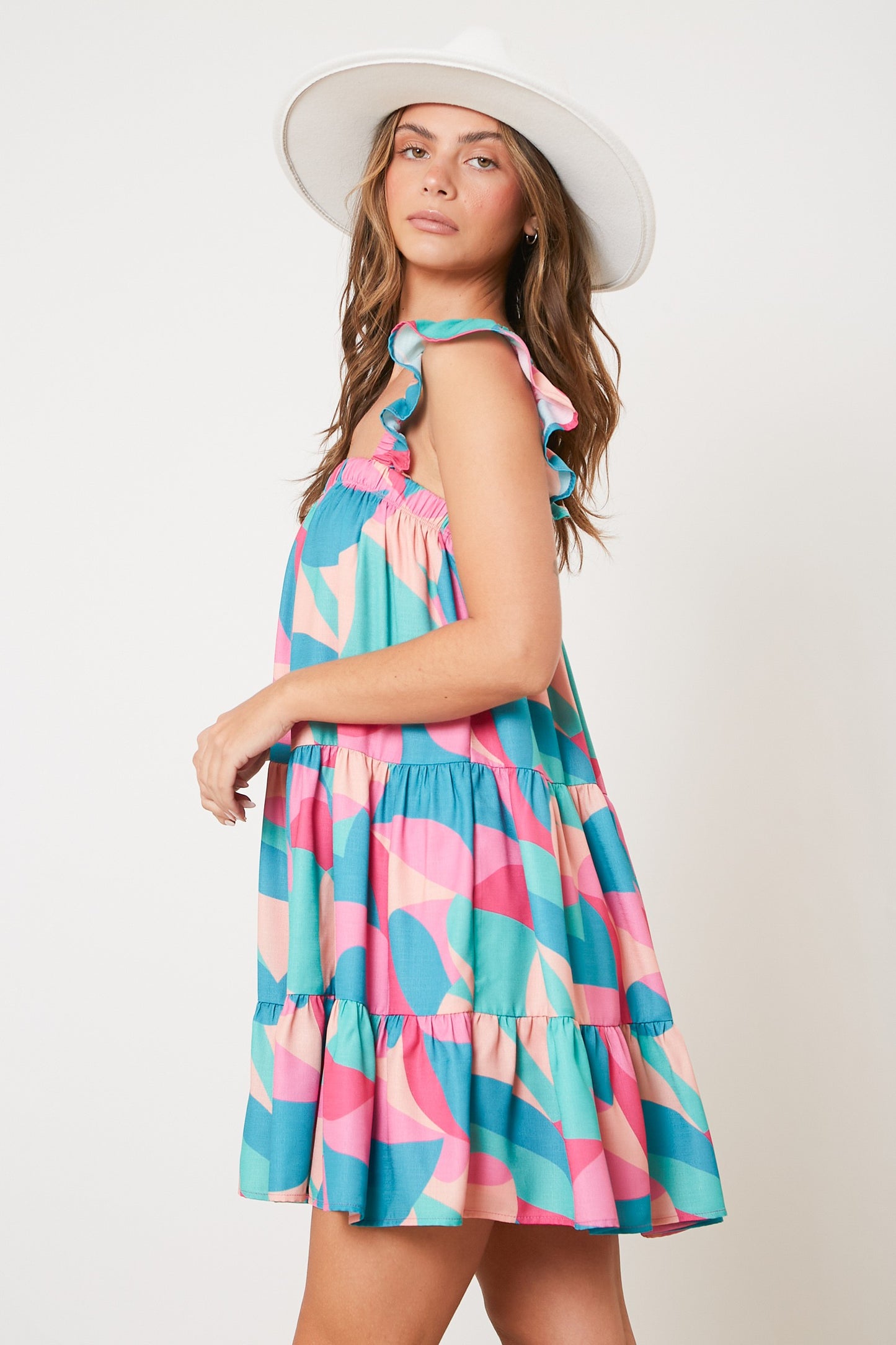 Flutter Sleeve Babydoll Dress