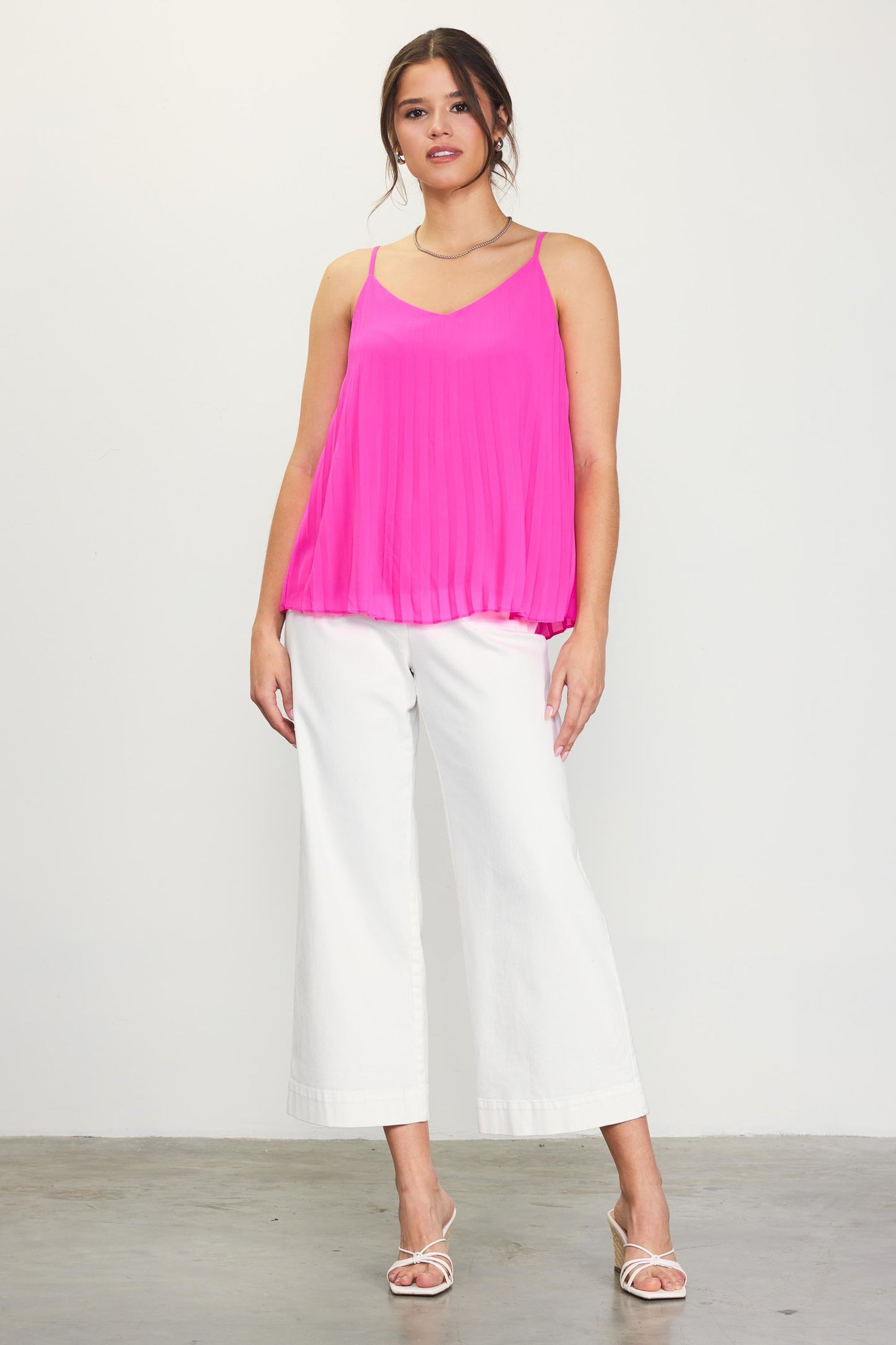 Sleeveless Pleated Cami Blouse