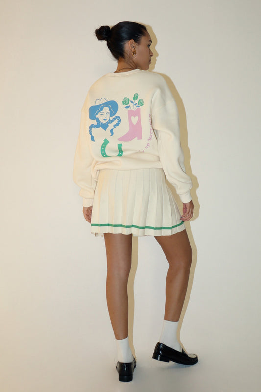 "Giddy Up Buttercup" Cozy Sweatshirt (Cream)