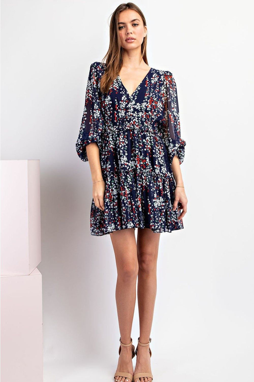 Floral Print Long Sleeve Dress