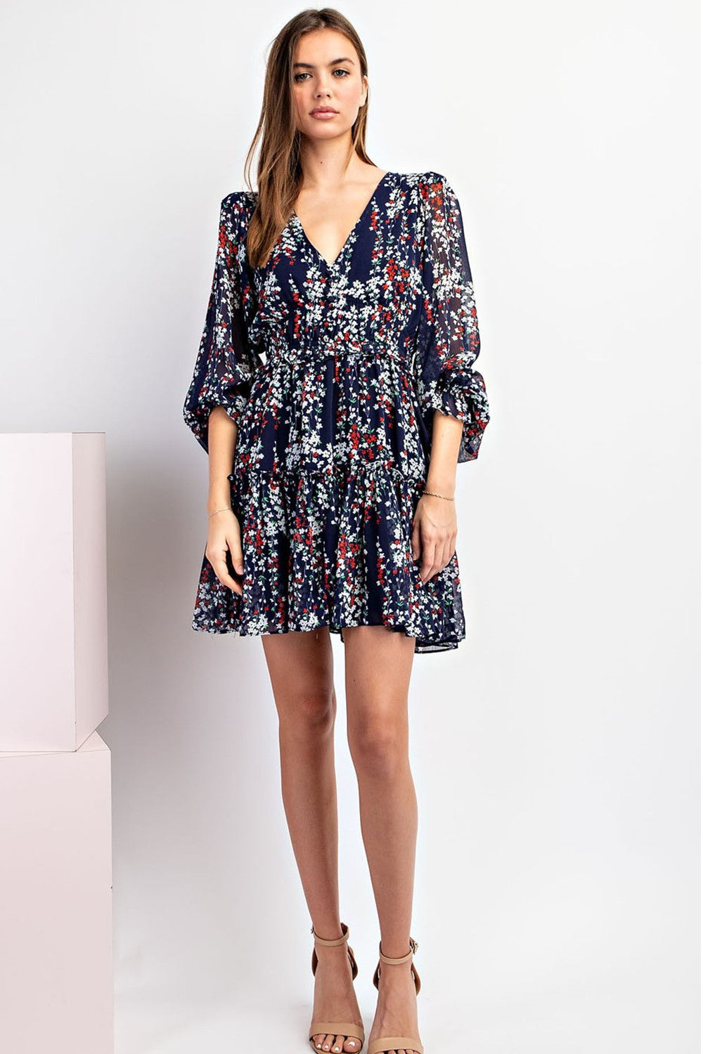 Floral Print Long Sleeve Dress