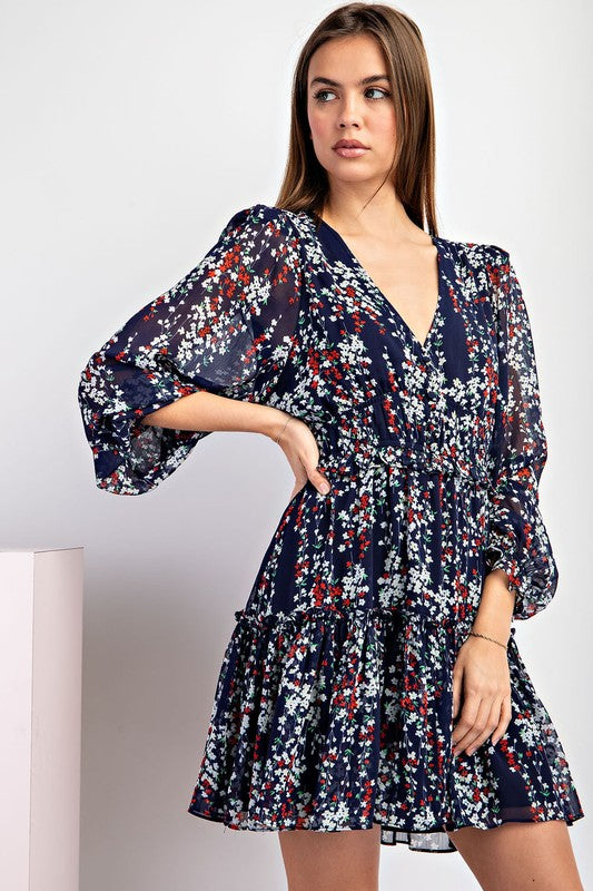 Floral Print Long Sleeve Dress