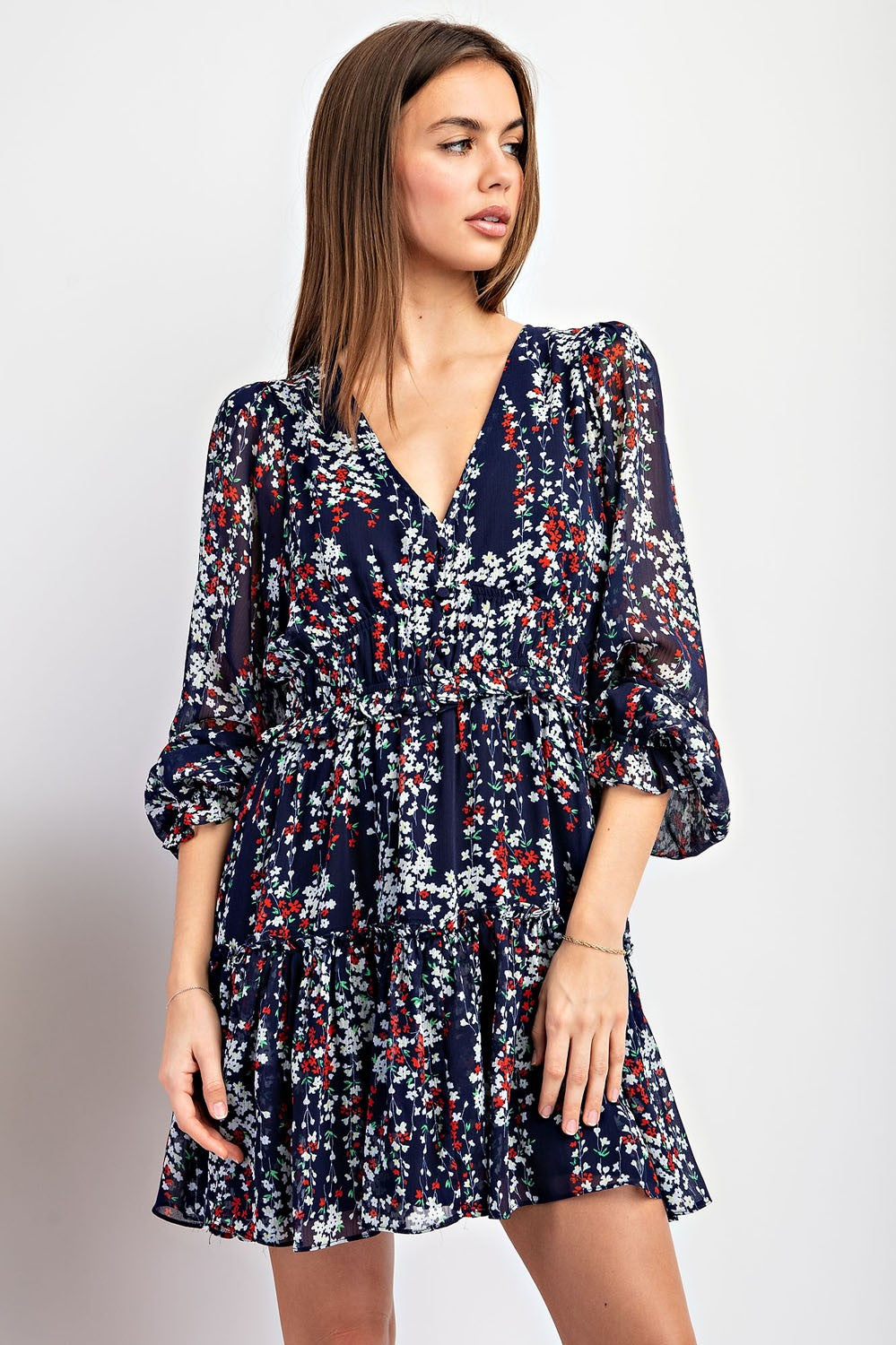 Floral Print Long Sleeve Dress