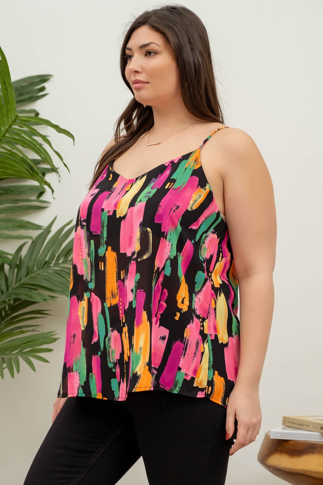 Multicolor Brush Stroke Cami (Plus Size)