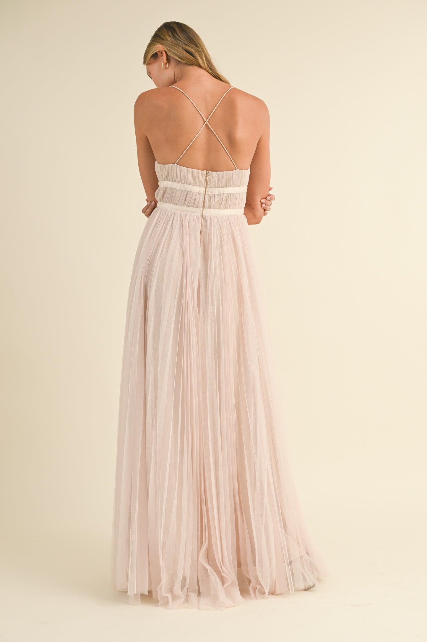 Tulle Cami Maxi Dress (Champagne)