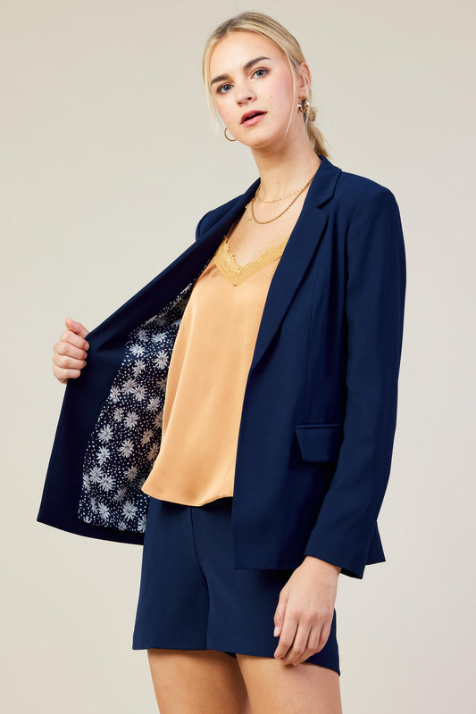 Flap Pocket Blazer (Navy)