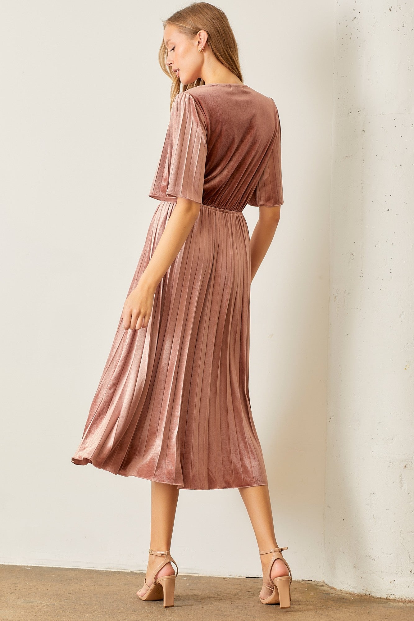 Velvet V-Neck Midi Dress (Small - 3XL)