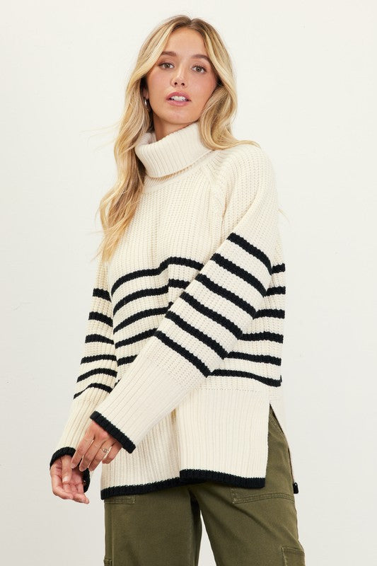 Black Stripe Turtleneck