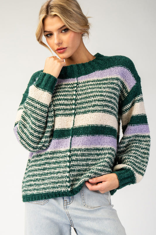 Multi Stripe Long Sleeve Sweater