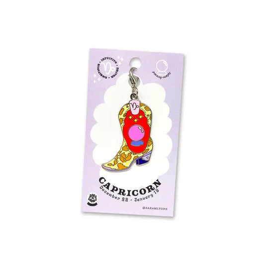 Zodiac Boots Enamel Charm || Capricorn