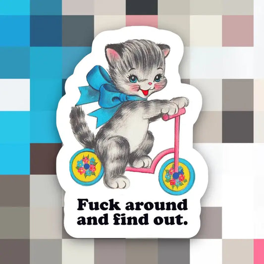 "Fuck Around and Find Out" (Cat) Vinyl Sticker