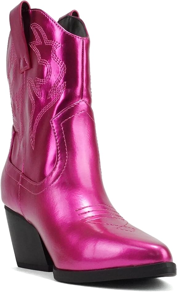 Magenta Metallic Cowboy Boots