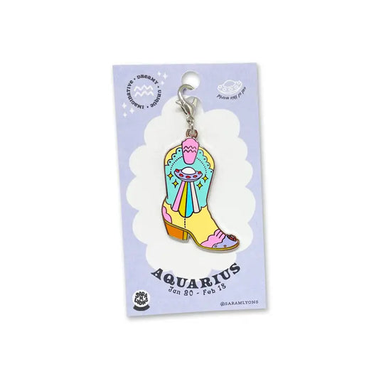 Zodiac Boots Enamel Charm || Aquarius