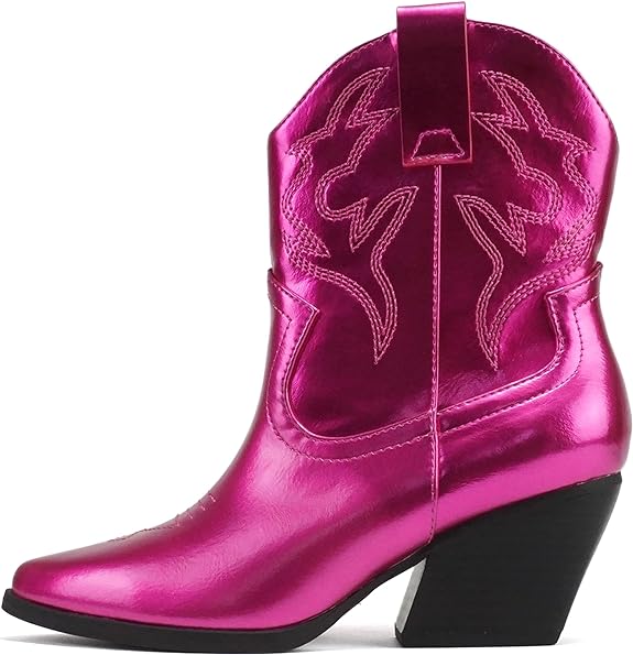 Magenta Metallic Cowboy Boots