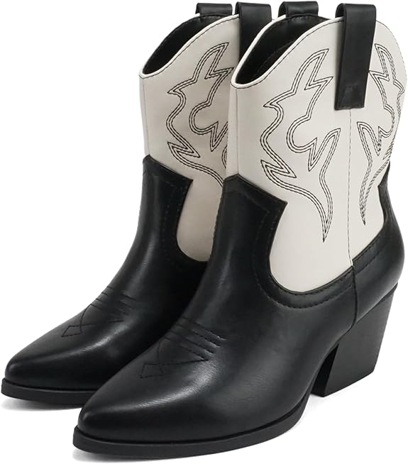 Black White Cowboy Boots