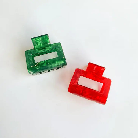 Marbled Gloss Hair Claw Clip (Red or Green)