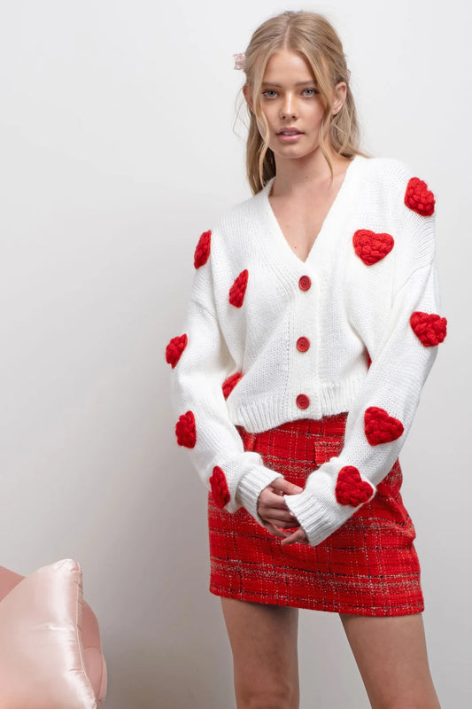 Puffy Heart Knit Cardigan