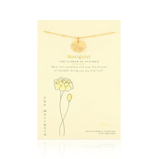 Birth Month Flower Necklace || October (Marigold)