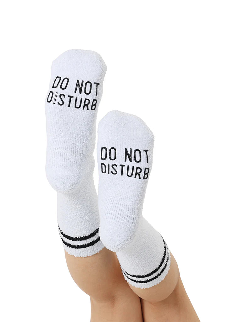 "Do Not Disturb" Fuzzy Crew Socks