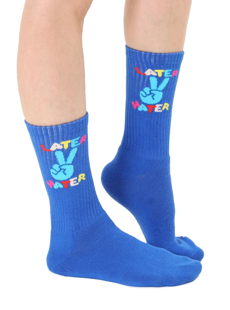 "Later Hater" Unisex Classic Crew Socks