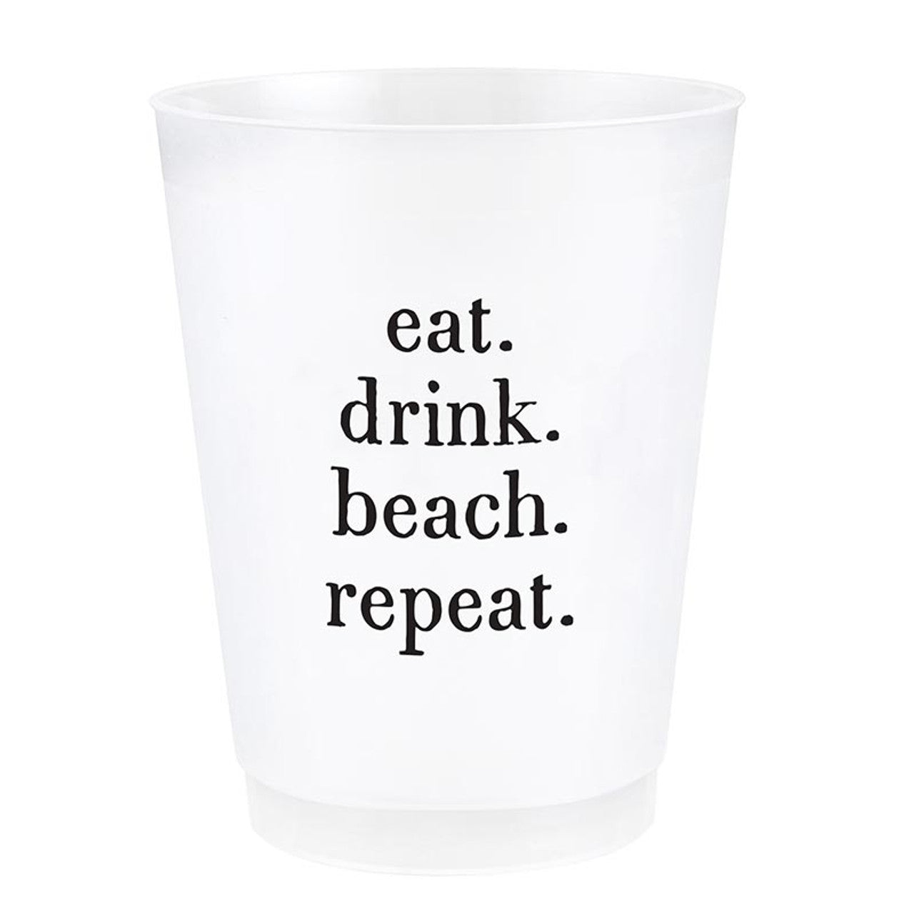 "Eat. Drink. Beach. Repeat" Set of 8 Party Cups