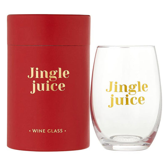 "Jingle Juice" 17oz Stemless Wine Glass