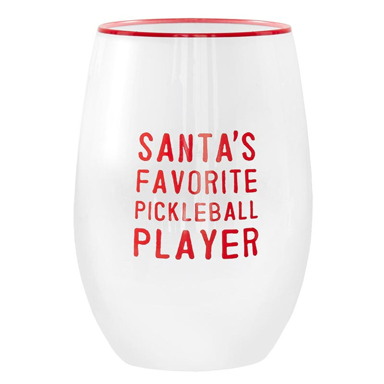 "Santa's Favorite Pickleball Player" 17oz Stemless Wine Glass