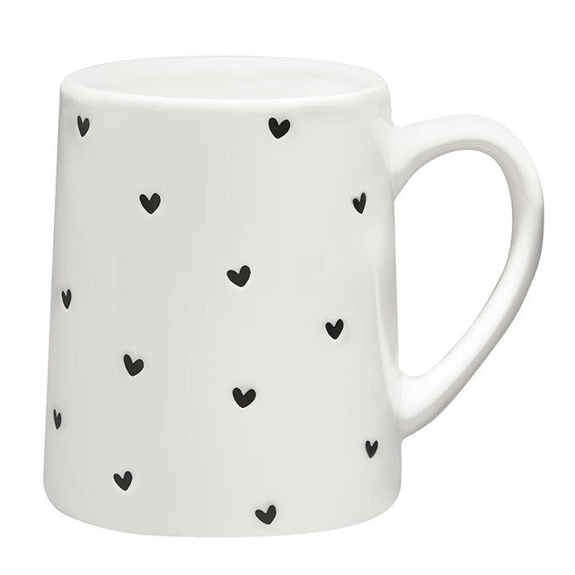 "Black Hearts" Artisan Tapered Coffee Mug