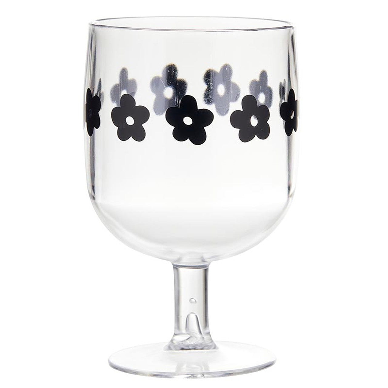 Stackable Acrylic Wine Glasses 10oz (Set of 4) - Flowers