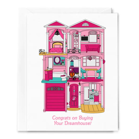 "Congrats on Buying Your Dreamhouse!" Barbie Dreamhouse Housewarming Card