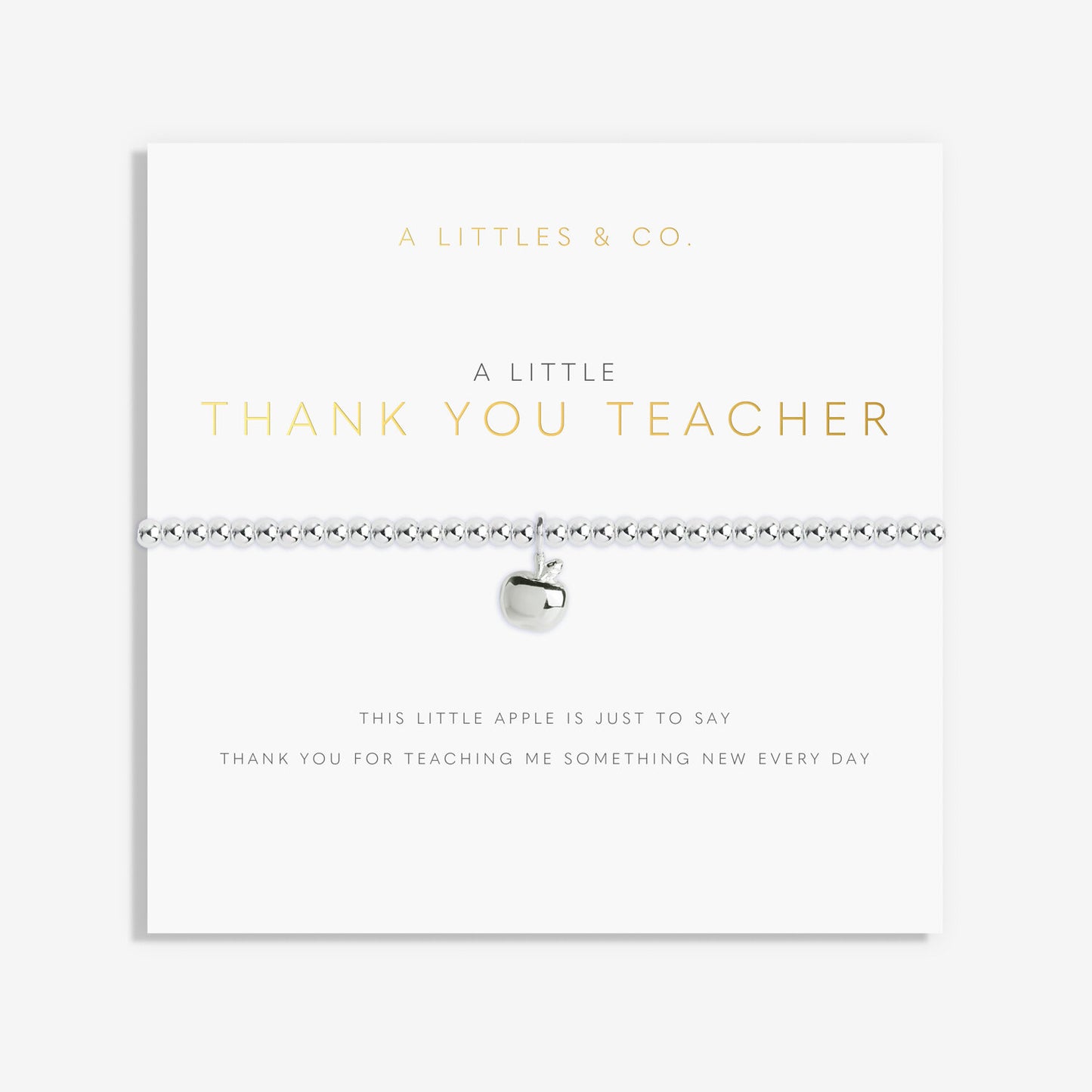 A Little "Thank You Teacher" Silver Plated Bracelet