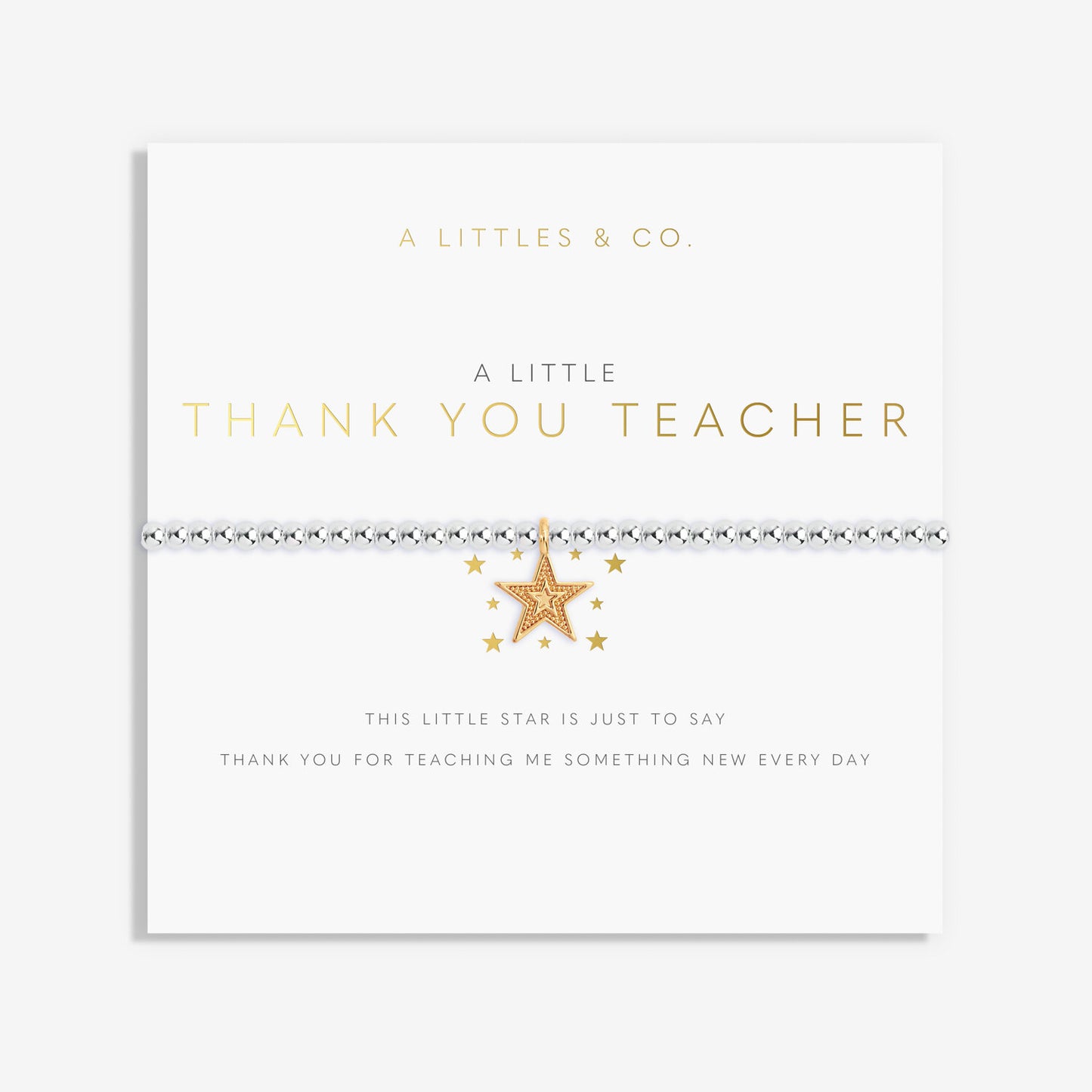 A Little "Thank You Teacher" Silver Plated Bracelet