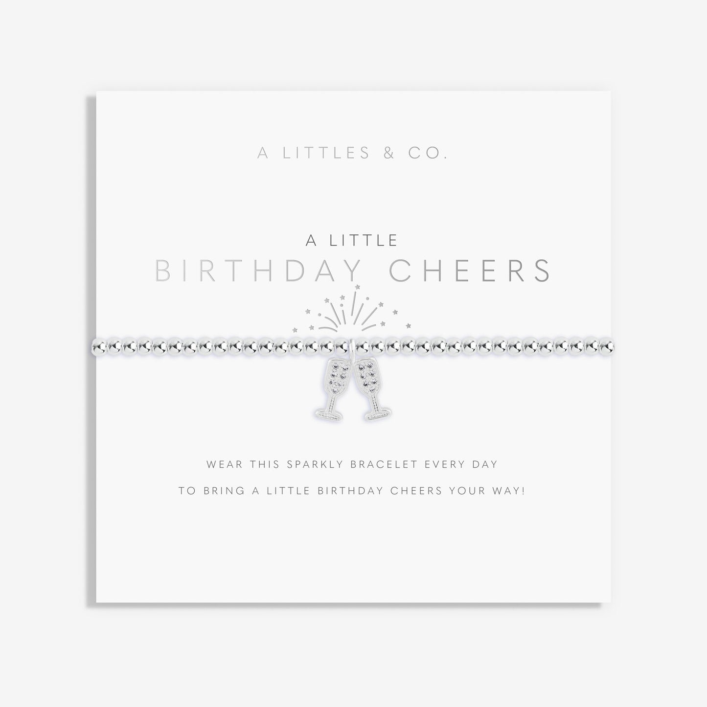 A Little "Birthday Cheers" Silver Plated Bracelet