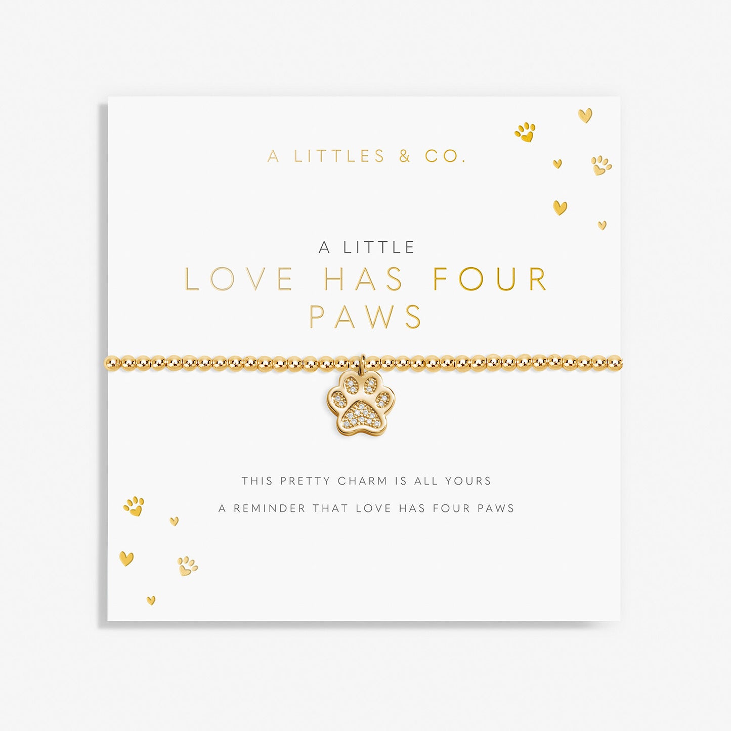 A Little "Love Has Four Paws" Gold Plated Bracelet