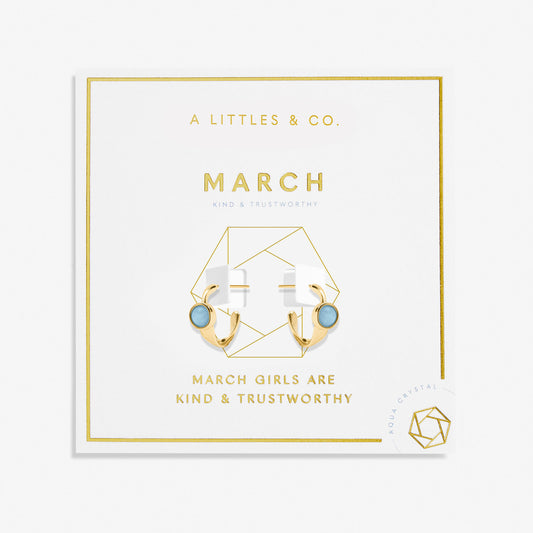 Birthstone Gold Plated Hoop Earrings || March