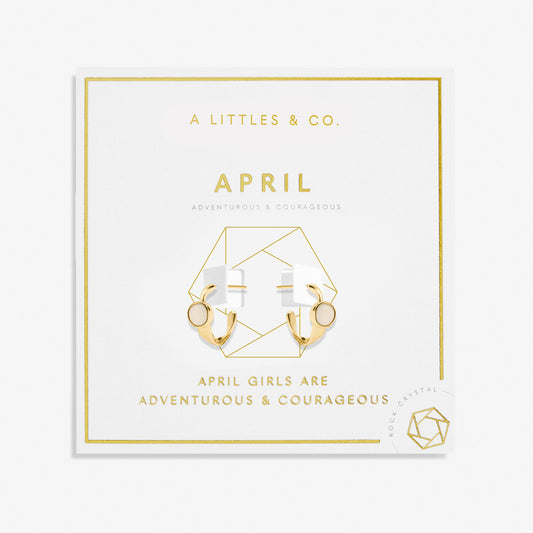 Birthstone Gold Plated Hoop Earrings || April