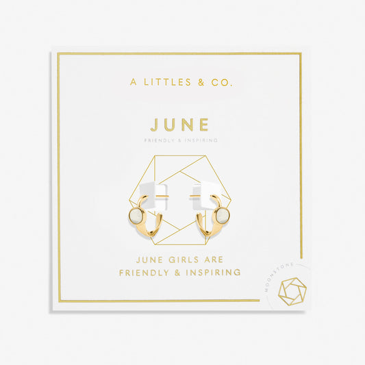 Birthstone Gold Plated Hoop Earrings || June