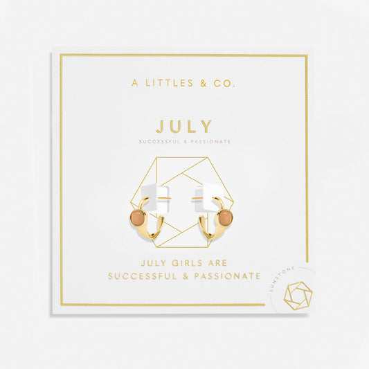 Birthstone Gold Plated Hoop Earrings || July