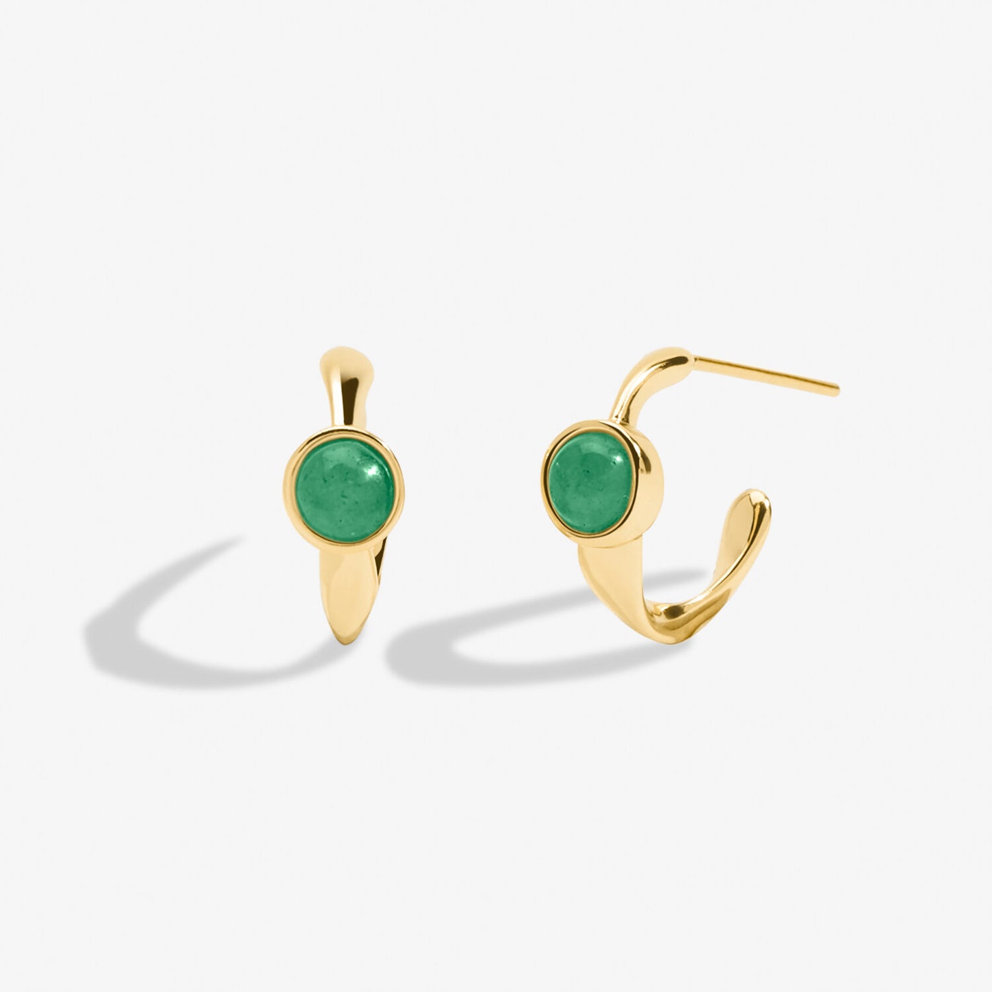 Birthstone Gold Plated Hoop Earrings || August