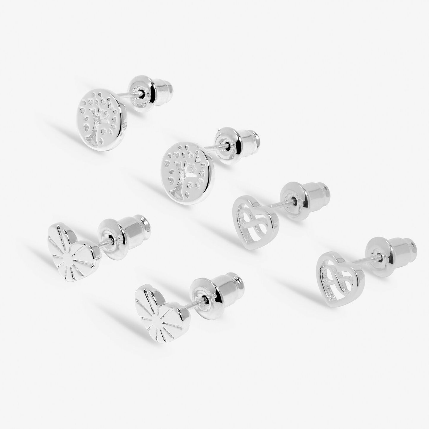 Life's a Charm || "Family" Set of 3 Silver Plated Earrings