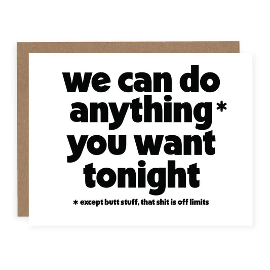 "Anything But Butt Stuff" Love / Anniversary Card - In Pursuit Mobile Boutique || Apparel, Accessories & Gifts Saint John, New Brunswick