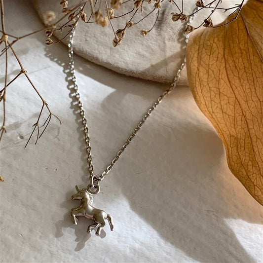 "Astra" Tiny Unicorn Pendant Necklace (Silver) - In Pursuit Mobile Boutique || Apparel, Accessories & Gifts Saint John, New Brunswick