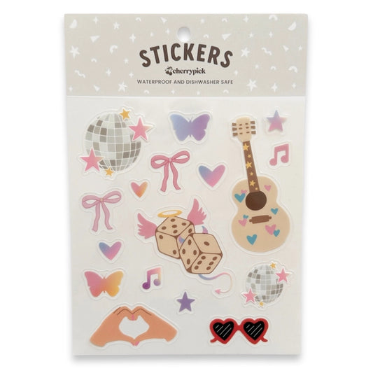 Taylor Swift Inspired Waterproof Sticker Sheet for Swifties