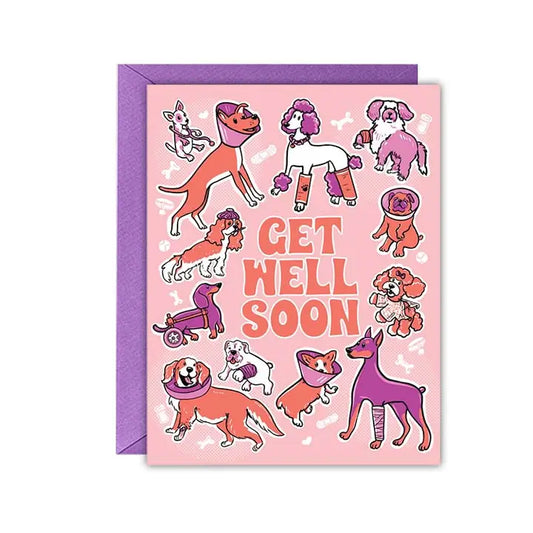 "Get Well Soon" Dog Themed Greeting Card